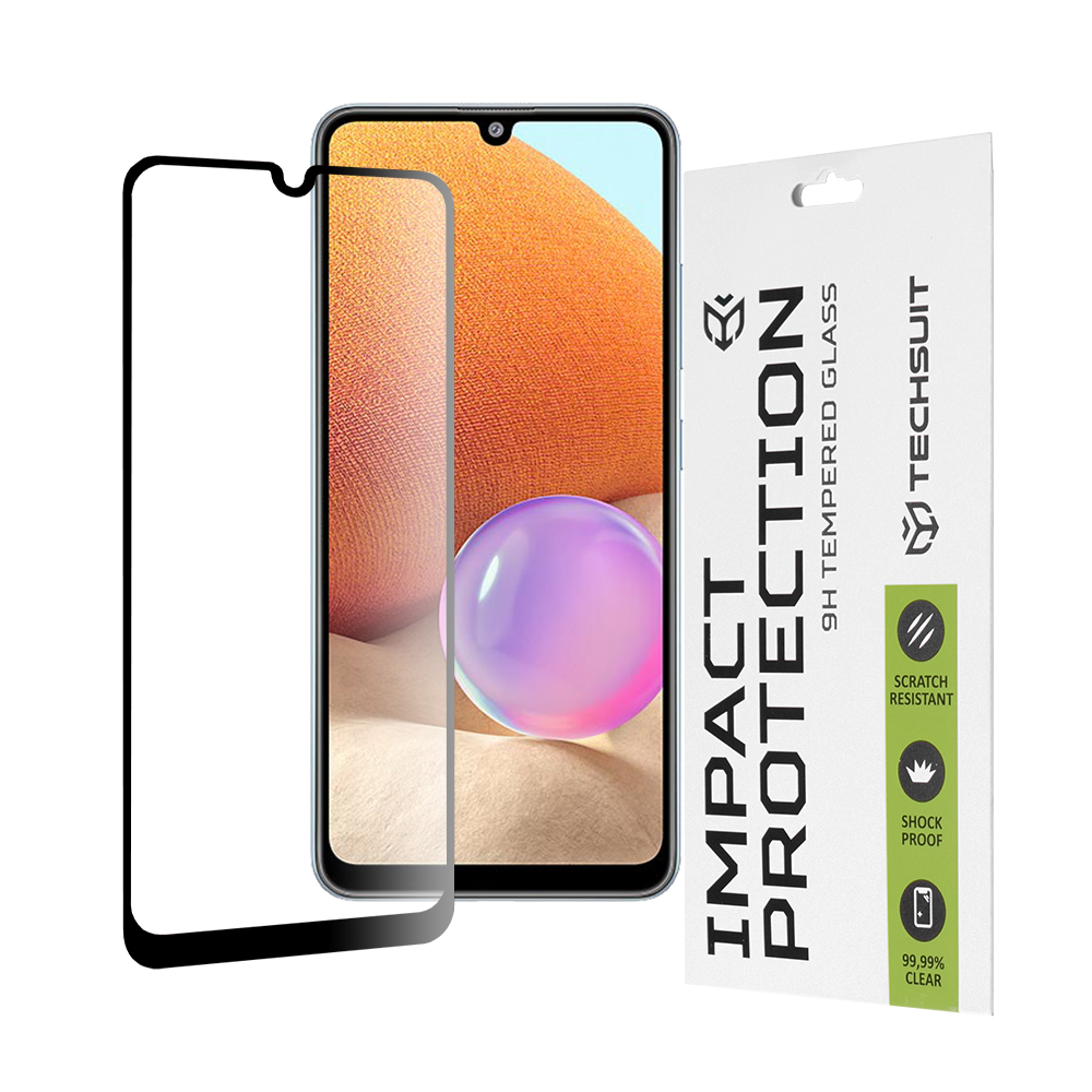 Калъф за Samsung Galaxy A32 4G / A33 5G - Techsuit 111D Full Cover / Full Glue Glass - Черен