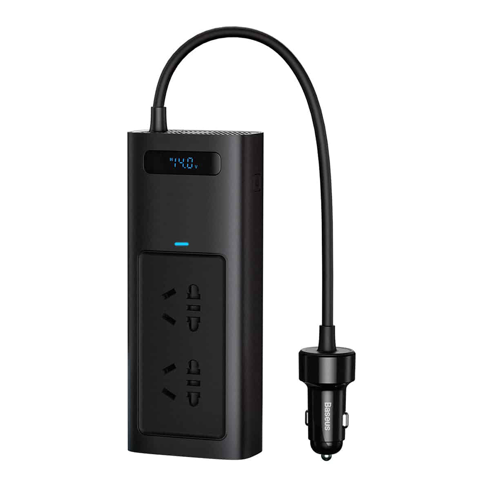 USB инвертор за кола, Type-C, CN/US/EU, 150W - Baseus (CGNB020101) - Черен