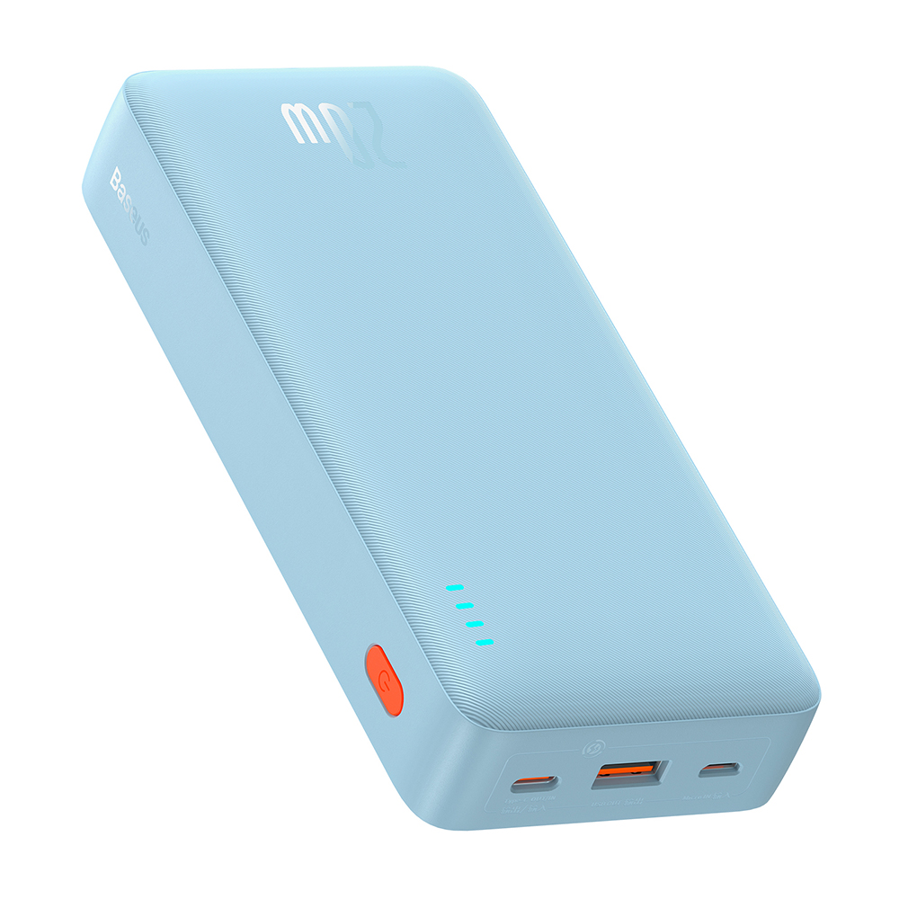 Външна USB батерия, Type-C, Micro-USB, 20W, 20000mAh - Baseus Airpow (P10022804313-00) - Galaxy Син