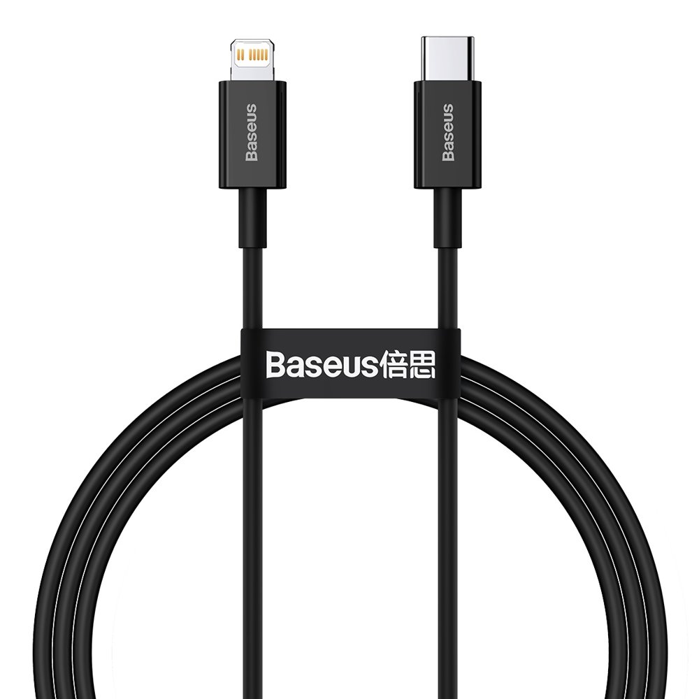 Кабел за данни Type-C към Lightning PD, 20W, 1m - Baseus Superior Series (CATLYS-A01) - Черен