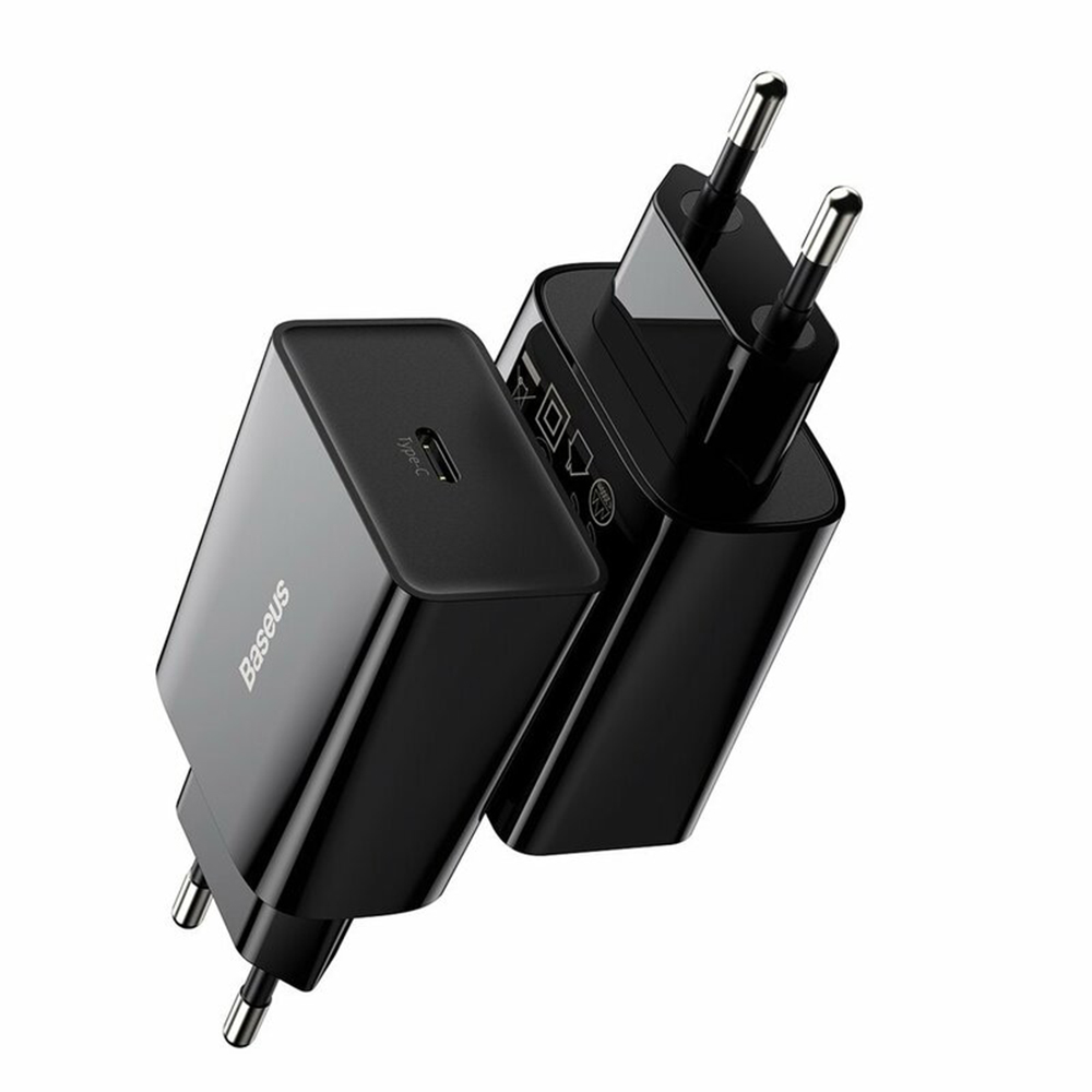 USB-C зарядно устройство, 20 W - Baseus Speed Mini (CCFS-SN01) - черно