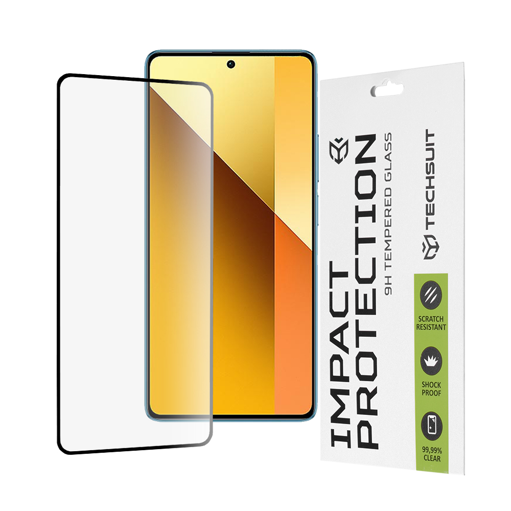Фолио за Xiaomi Redmi Note 13 5G - Techsuit 111D Full Cover / Full Glue Glass - Черно
