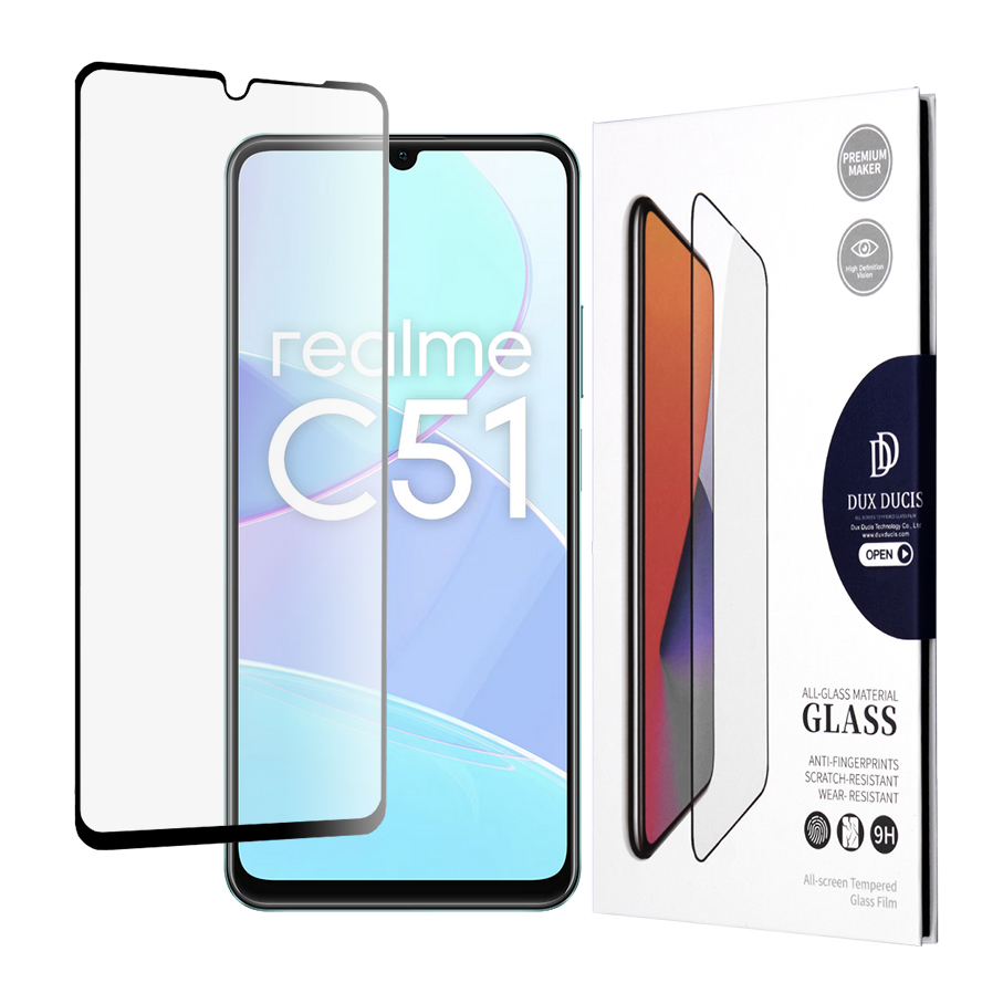 Фолио за Realme C51 / Note 50 - Dux Ducis Tempered Glass - черно