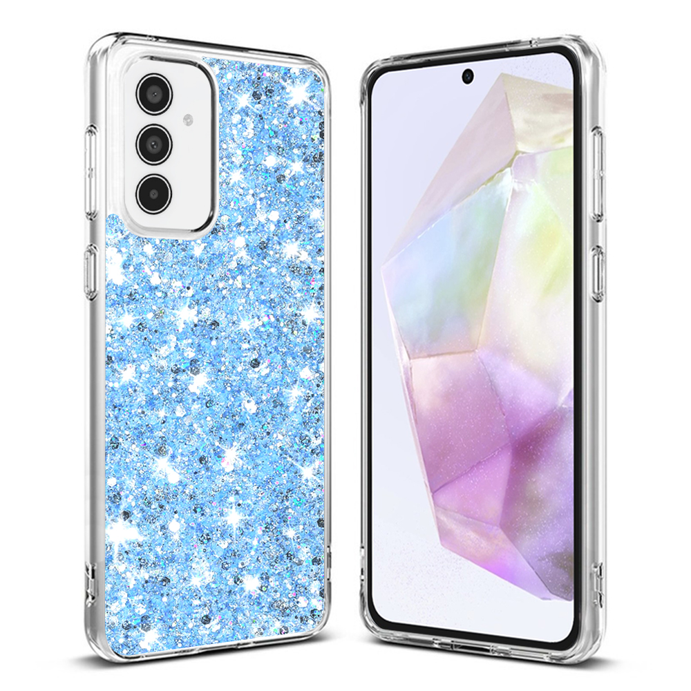 Калъф за Samsung Galaxy A35 5G - Techsuit Sparkly Glitter - Син