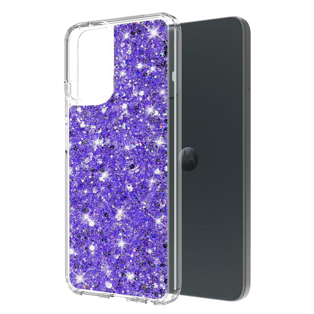 Калъф за Motorola Moto G54 - Techsuit Sparkly Glitter - Лилав