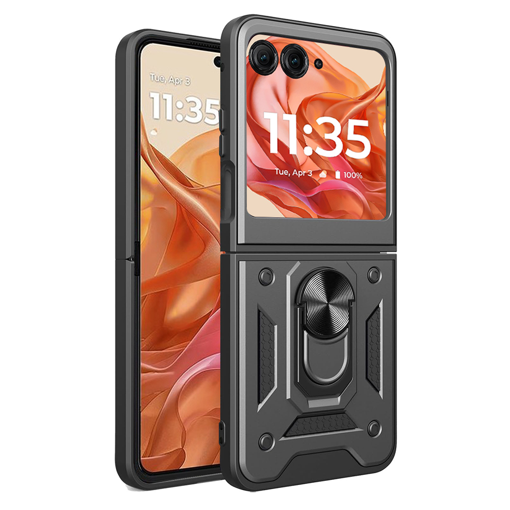 Калъф за Motorola Razr 50 / Razr 60 / Razr 70 - Techsuit CamShield Series - Черен