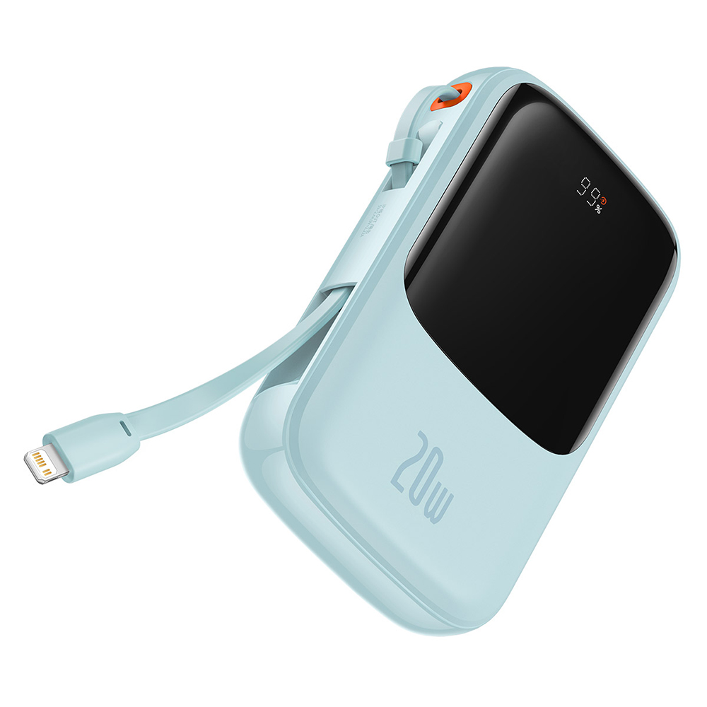 Външна батерия Lightning, Type-C, USB, 20000mAh, 20W - Baseus Qpow Pro (PPQD030003) - Син