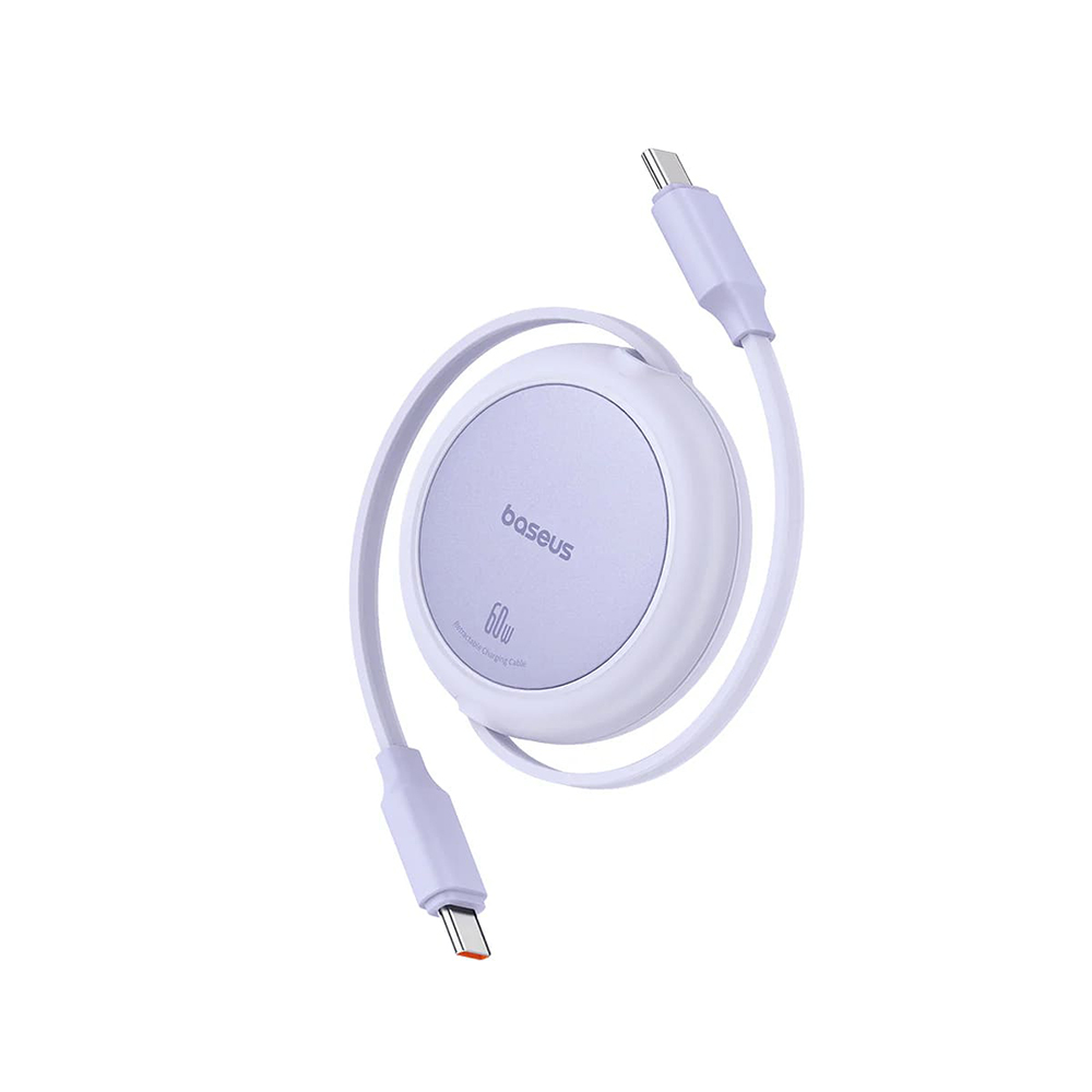 Кабел за данни Type-C към Type-C, 60W, 1m - Baseus Free2Pull Mini (P10364500511-01) - Nebula Лилав