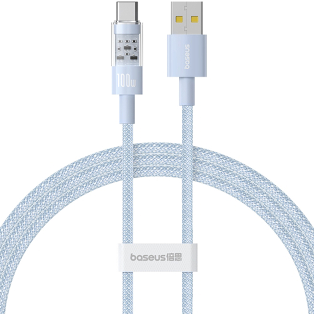 USB към Type-C кабел, Супер бързо зареждане 100W, 1m - Baseus Gem (P10373730023112311-00) - Galaxy Син