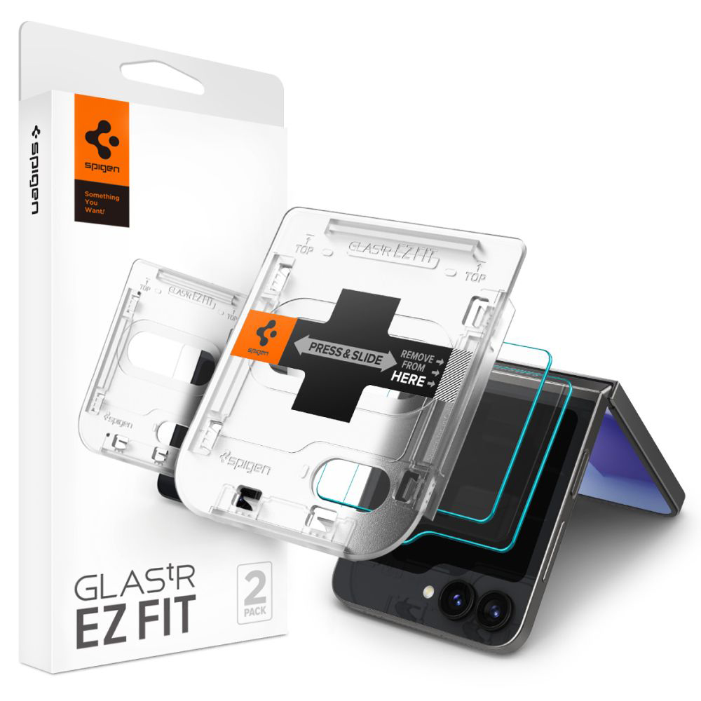 Капак за Samsung Galaxy Z Flip6 / Flip7 FE (комплект 2) - Spigen Glas.tR EZ FIT (AGL07972) - Прозрачен