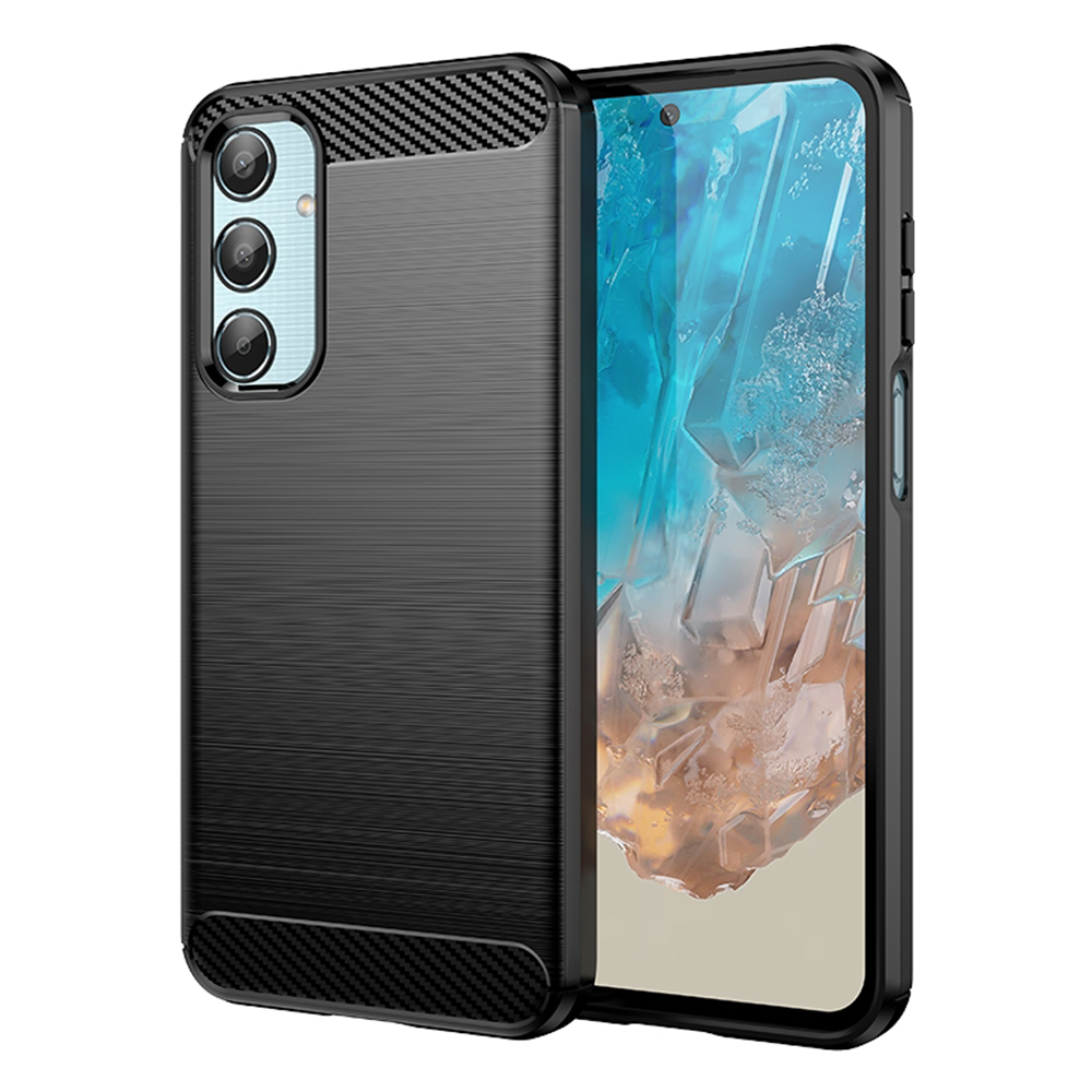 Калъф за Samsung Galaxy M35 - Techsuit Carbon Silicone - Черен