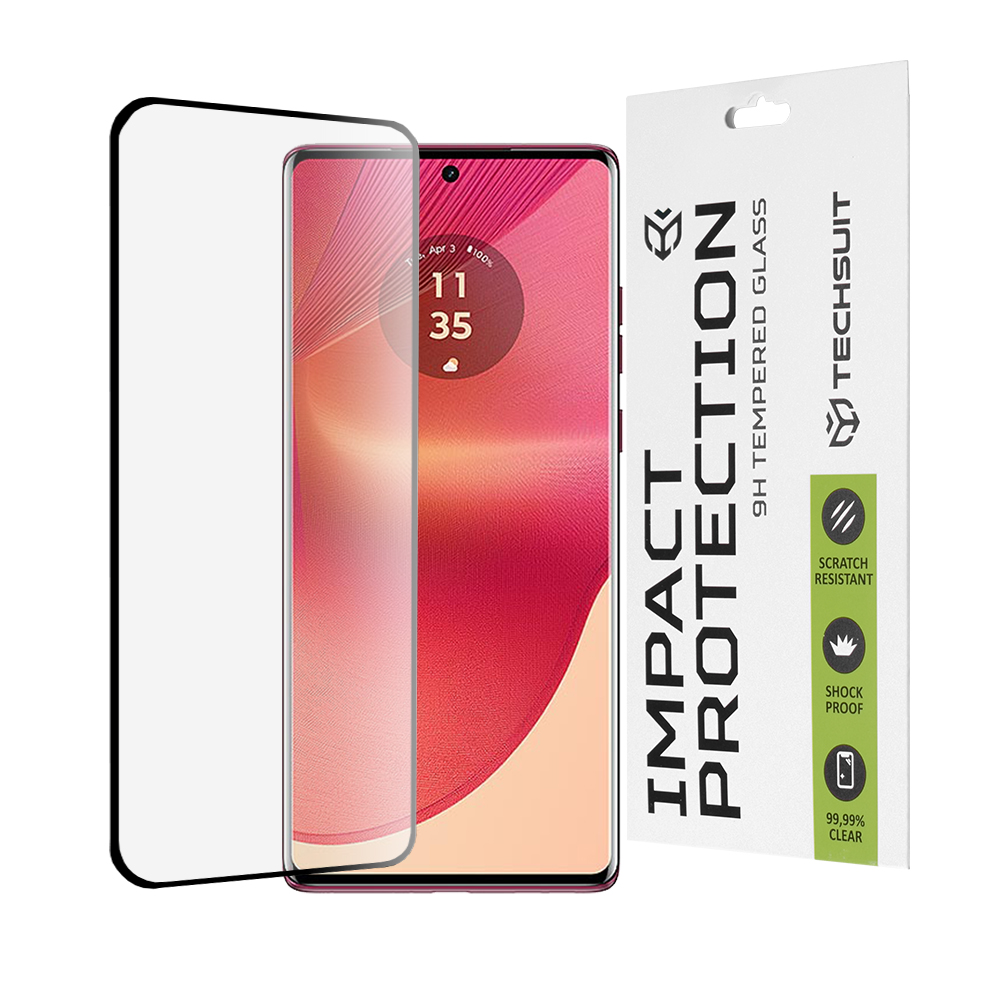 Капак за Motorola Edge 50 Fusion - Techsuit 111D Full Cover / Full Glue Glass / 3D Curved Screen - Черен