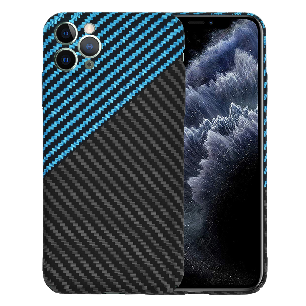 Калъф за iPhone 11 Pro Max - Techsuit Carbonite FiberShell - Син Pulse