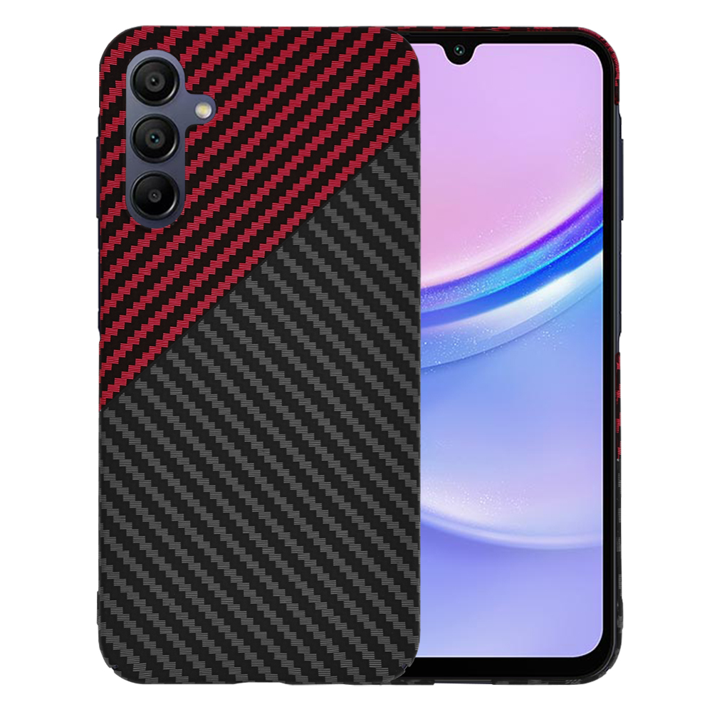 Калъф за Samsung Galaxy A15 4G / A15 5G - Techsuit Carbonite FiberShell - Червен Vortex