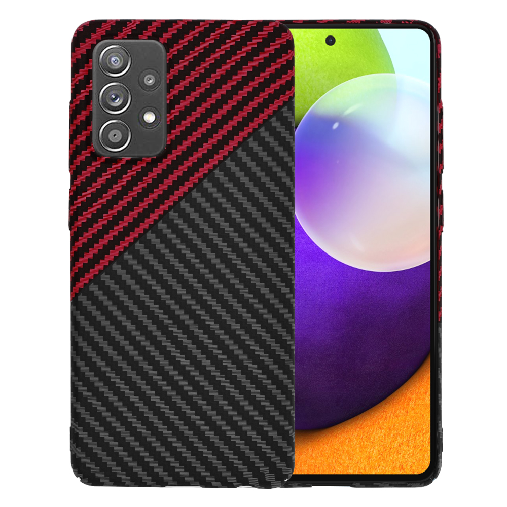 Калъф за Samsung Galaxy A52 4G / A52 5G / A52s 5G - Techsuit Carbonite FiberShell - Червен Vortex