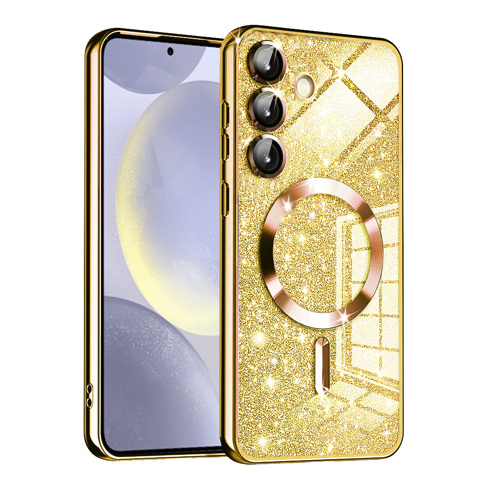 Калъф за Samsung Galaxy S24 - Techsuit Luxury Glitter MagSafe - Златен