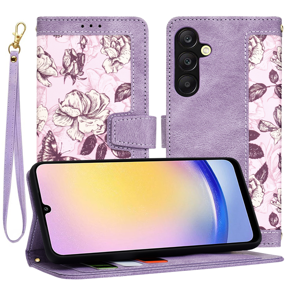 Калъф за Samsung Galaxy A25 5G - Techsuit FlipCraft - Mysterious Лилав