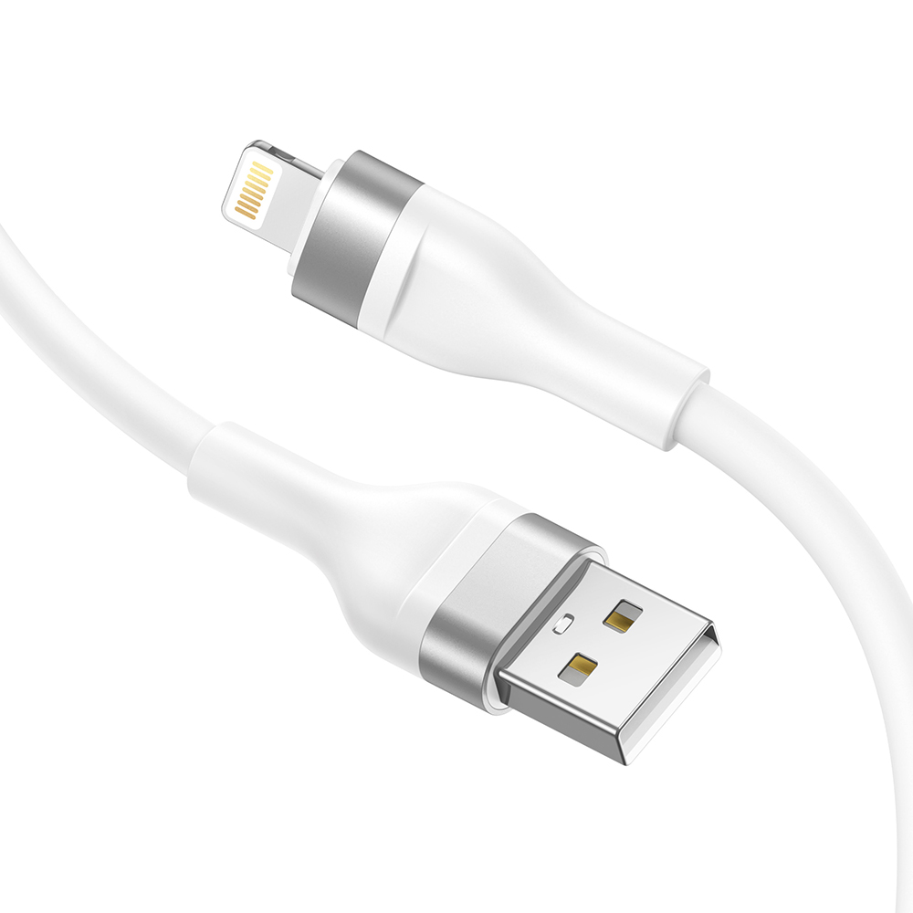 Кабел за данни с USB конектори, Lightning 2.4A, 1.2m - Lito (LD02L) - Бял