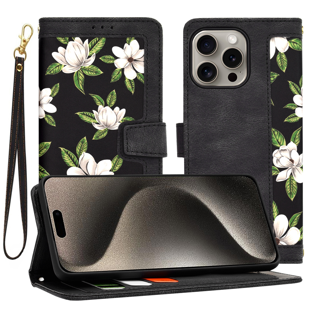 Калъф за iPhone 15 Pro Max - Techsuit FlipCraft - Flowers of the Dawn