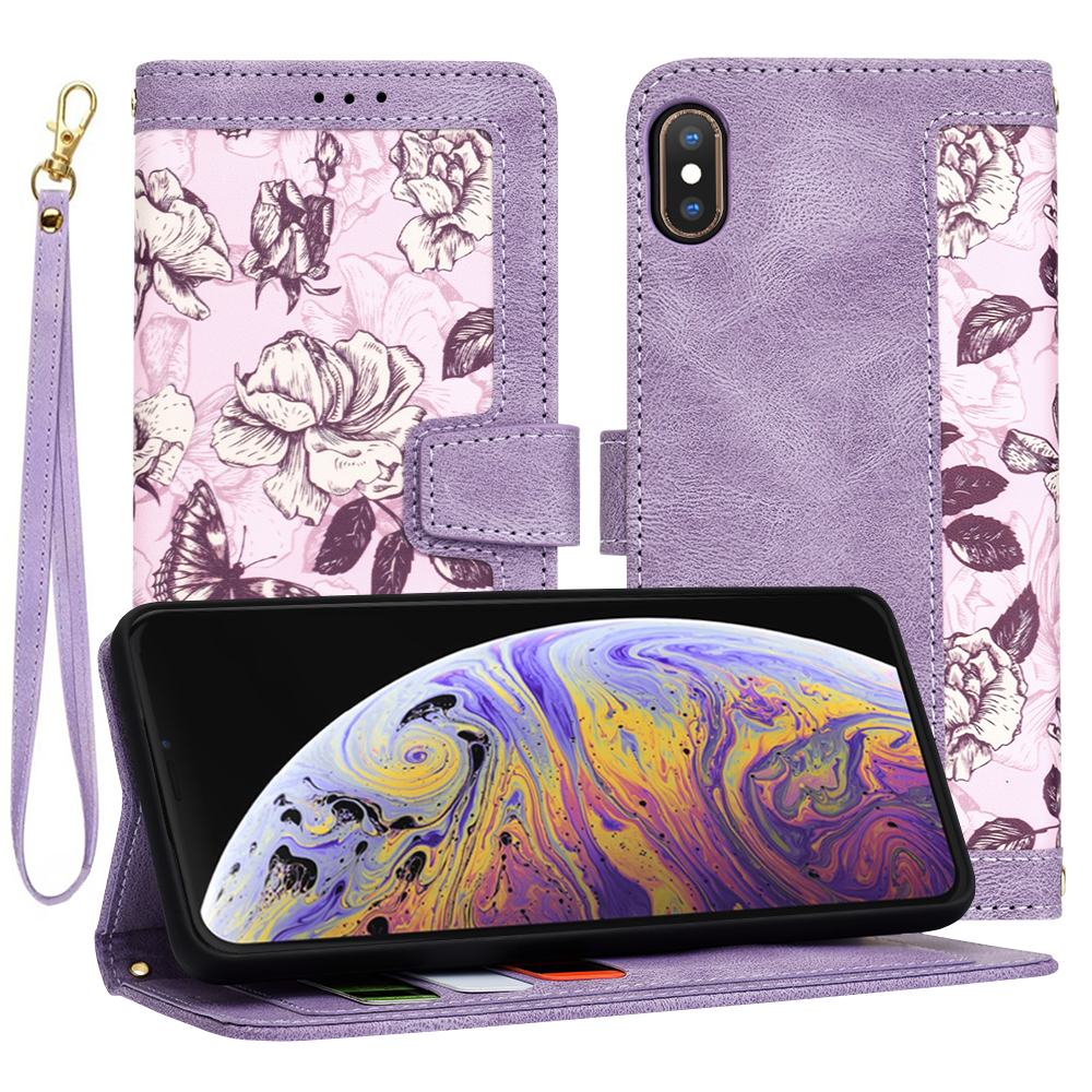 Калъф за iPhone XS Max - Techsuit FlipCraft - Mysterious Лилав