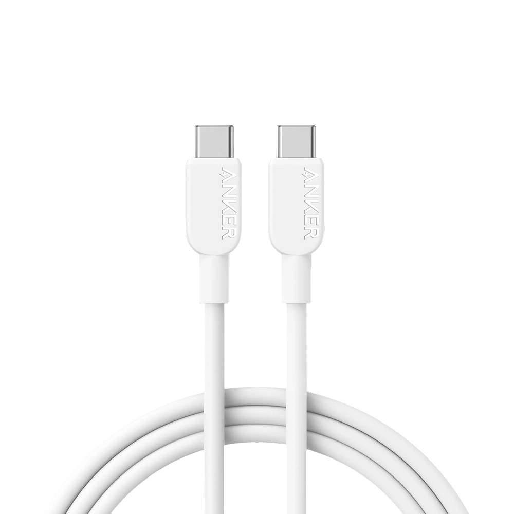 Кабел за данни Type-C към Type-C, 240W, 1,8m - Anker 310 (A81D6H21) - Бял