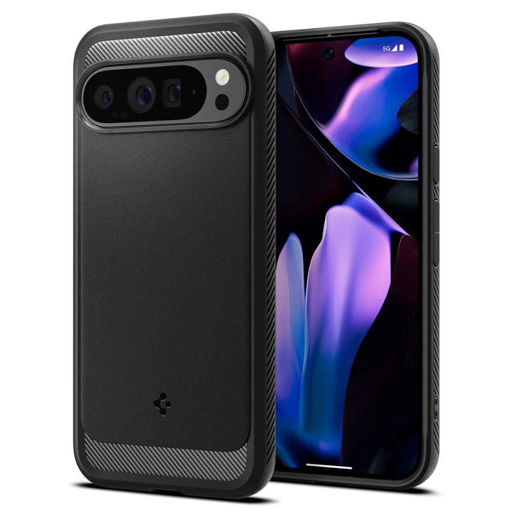 Калъф за Google Pixel 9 Pro XL - Spigen Rugged Armor (ACS07719) - Черен