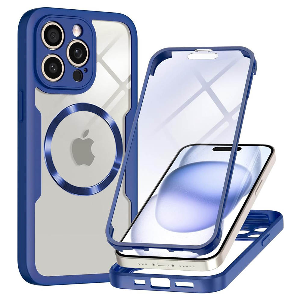 Калъф за iPhone 14 Pro Max + Калъф - Techsuit ColorVerse 360 MagSafe MagSafe Series - Син