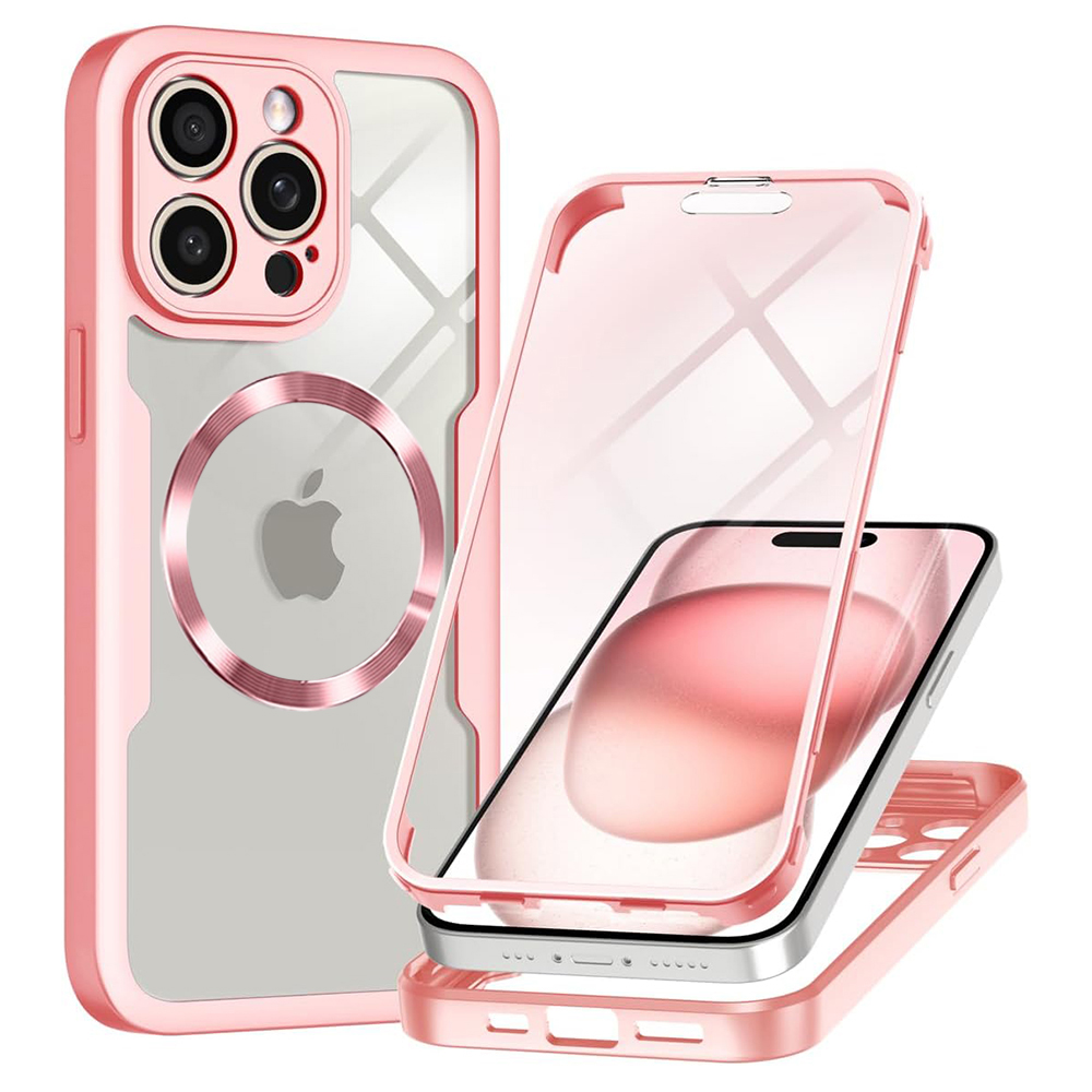 Калъф за iPhone 14 Pro Max + капак - Techsuit ColorVerse 360 MagSafe MagSafe Series - Розов