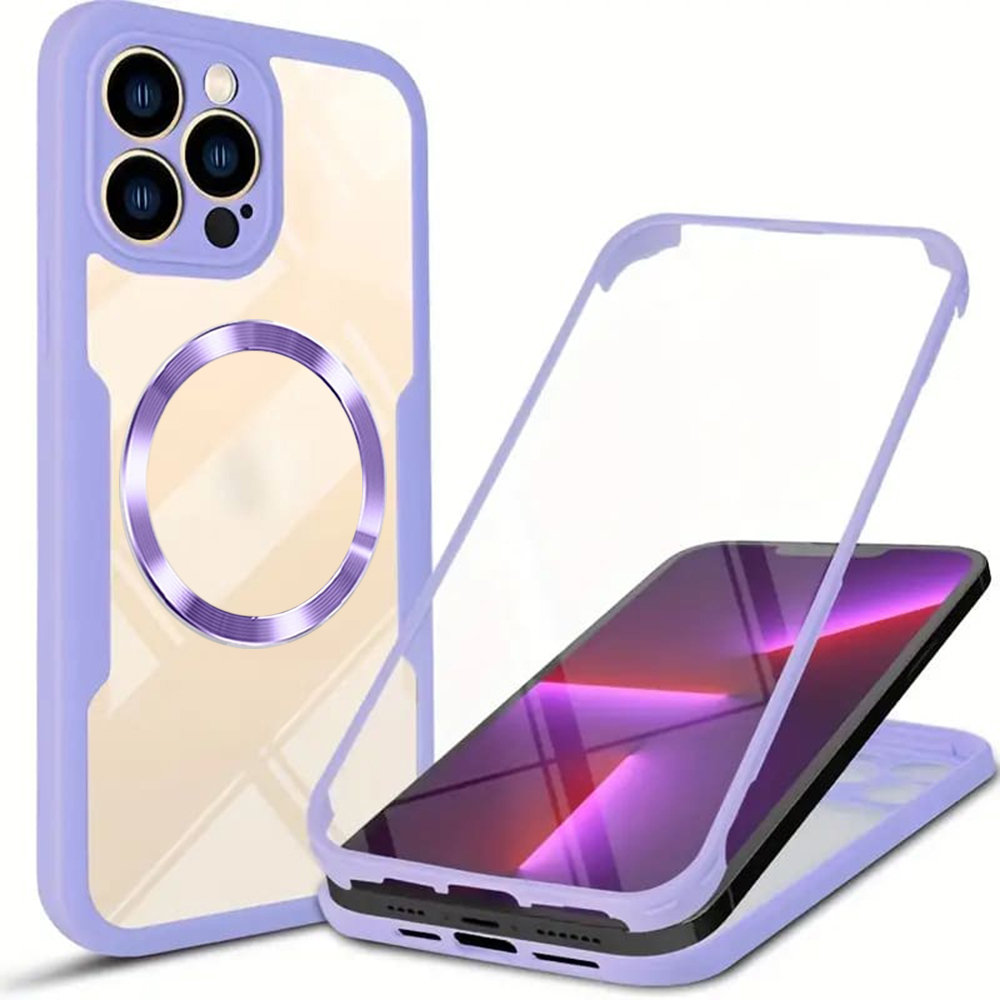 Калъф за iPhone 13 Pro Max + капак - Techsuit ColorVerse 360 MagSafe MagSafe Series - Лилав