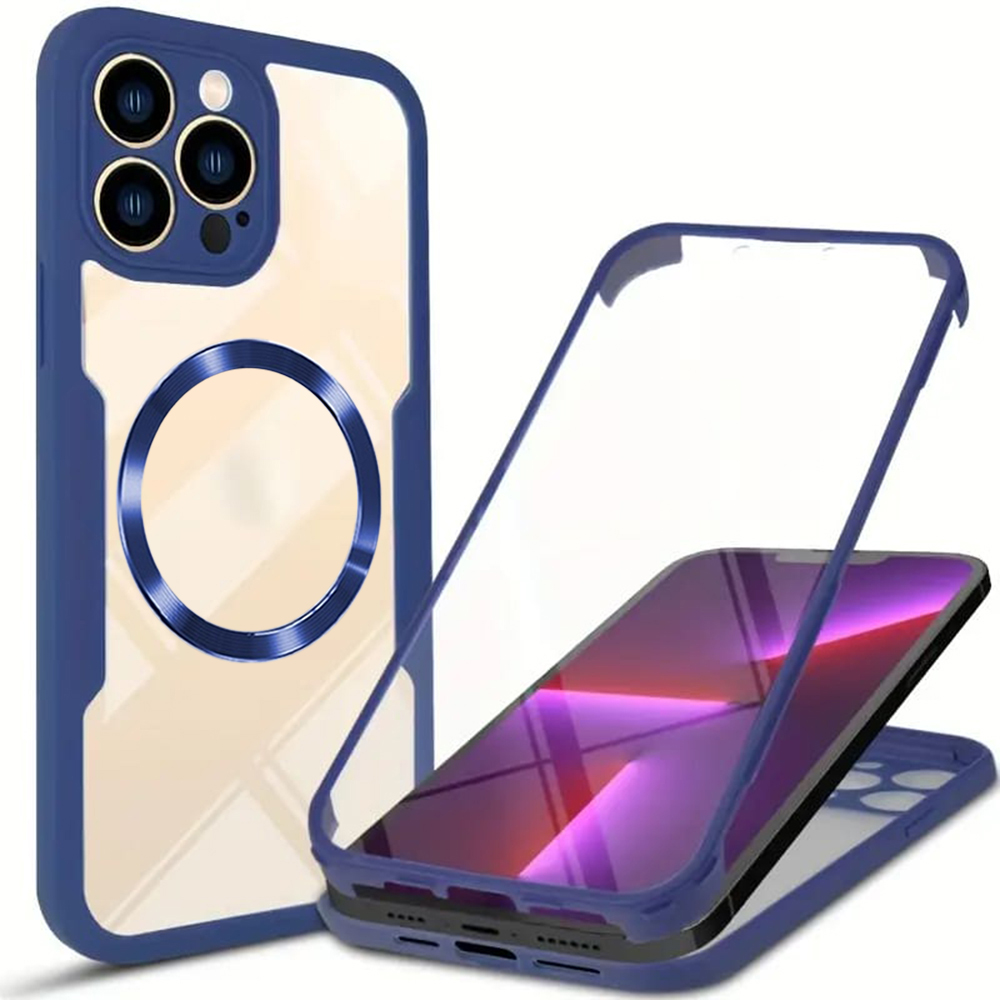 Калъф за iPhone 13 Pro Max + калъф - Techsuit ColorVerse 360 MagSafe MagSafe Series - Син