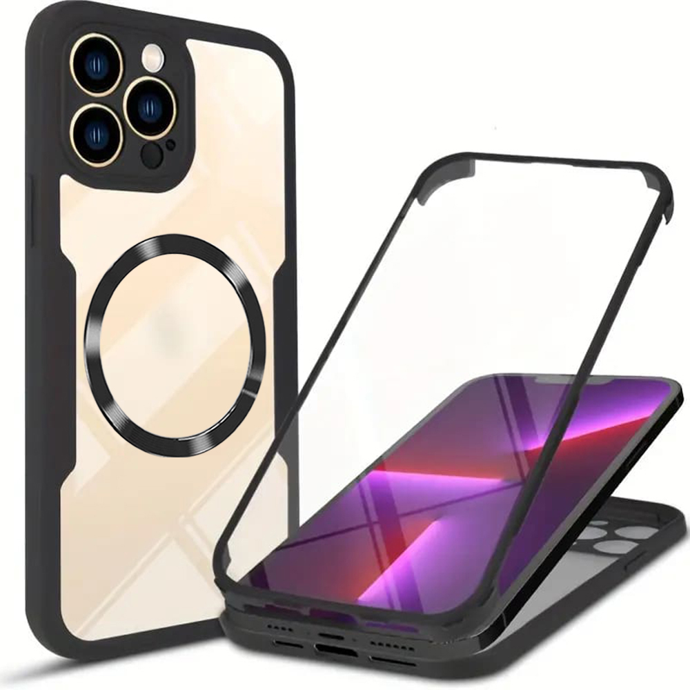 Калъф за iPhone 13 Pro Max + Капак - Techsuit ColorVerse 360 MagSafe MagSafe Series - Черен