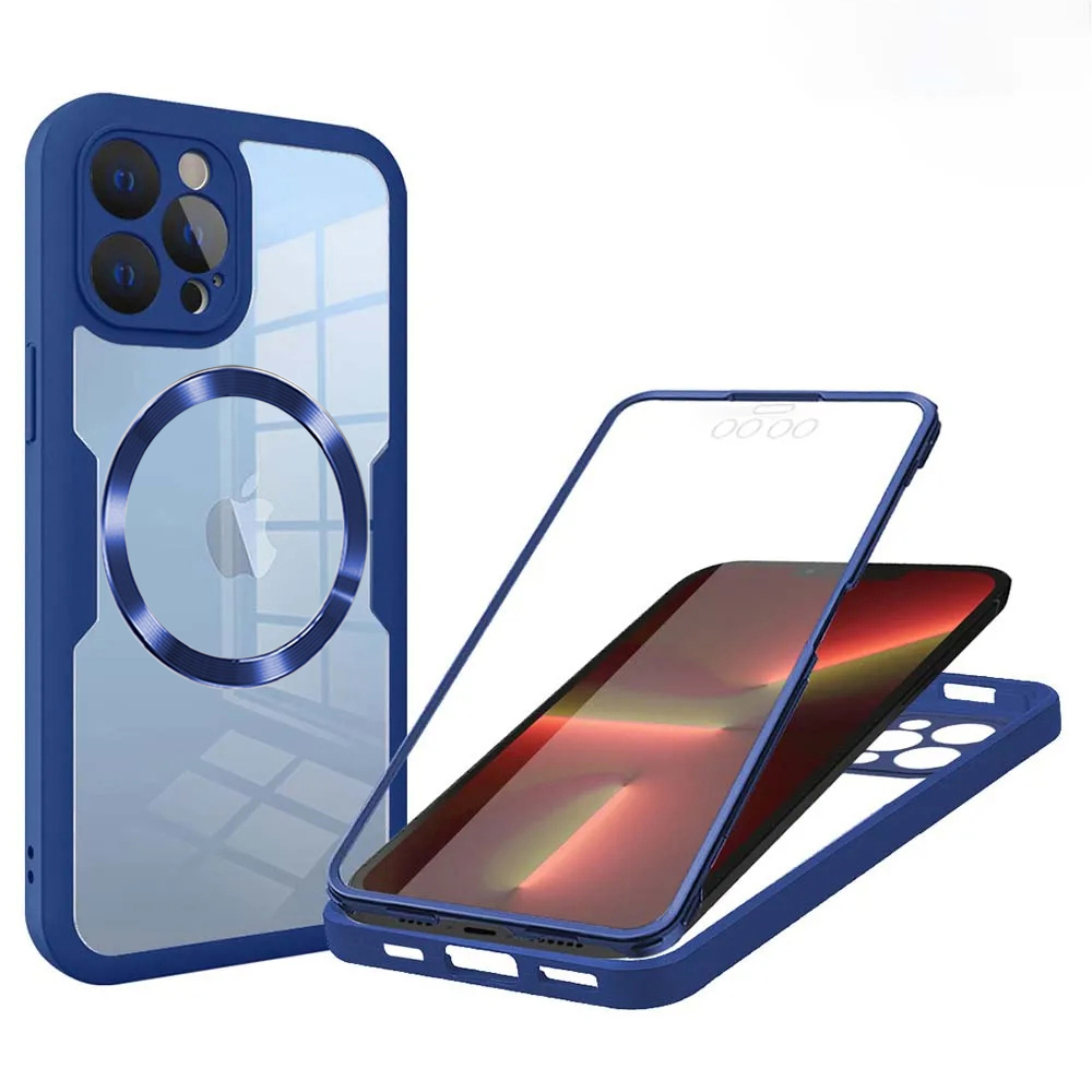 Калъф за iPhone 13 Pro + капак - Techsuit ColorVerse 360 MagSafe MagSafe Series - Син