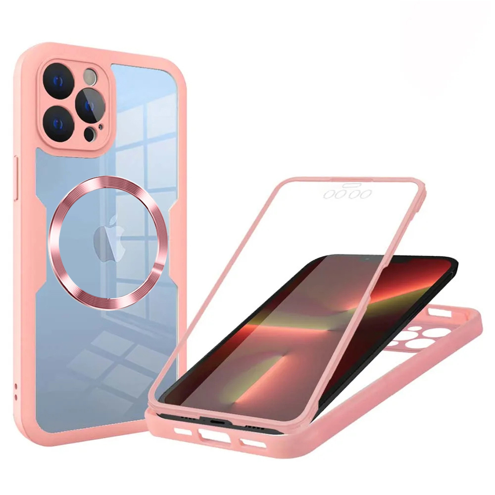 Калъф за iPhone 13 Pro + калъф - Techsuit ColorVerse 360 MagSafe MagSafe Series - Розов