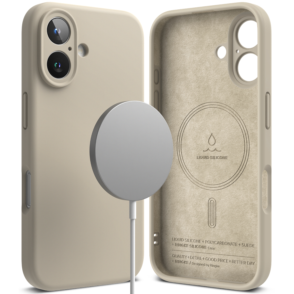 Калъф за iPhone 16 Plus - Ringke Silicone Magnetic MagSafe - Stone