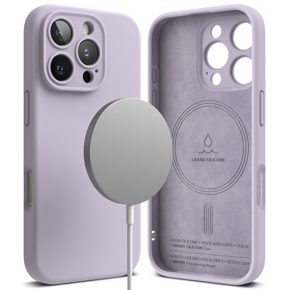 Калъф за iPhone 16 Pro - Ringke Silicone Magnetic MagSafe - Лавандула