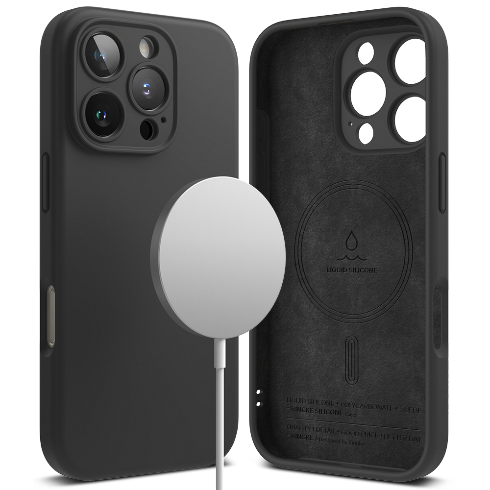 Калъф за iPhone 16 Pro Max - Ringke Silicone Magnetic MagSafe - Черен