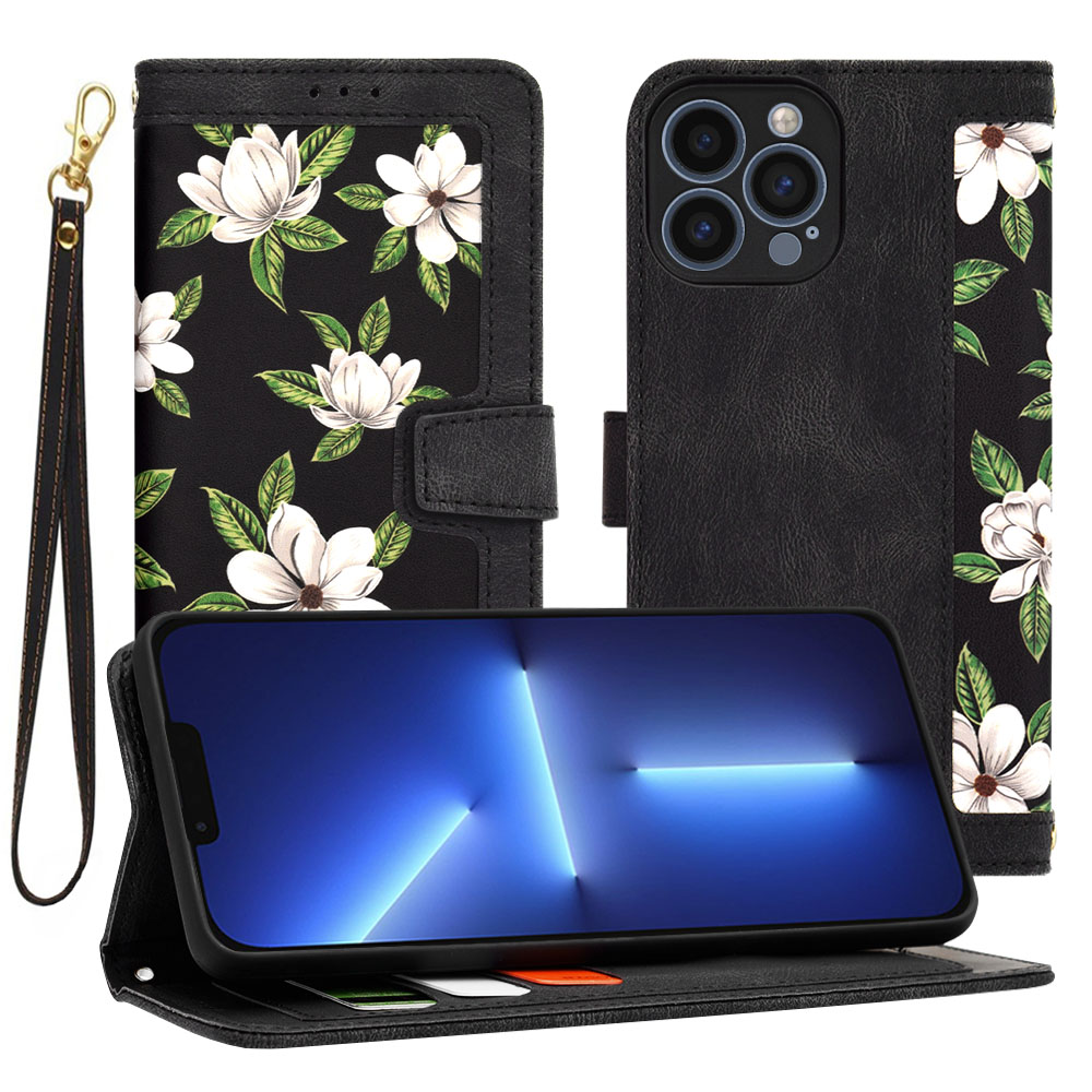 Калъф за iPhone 13 Pro Max - Techsuit FlipCraft - Flowers of the Dawn