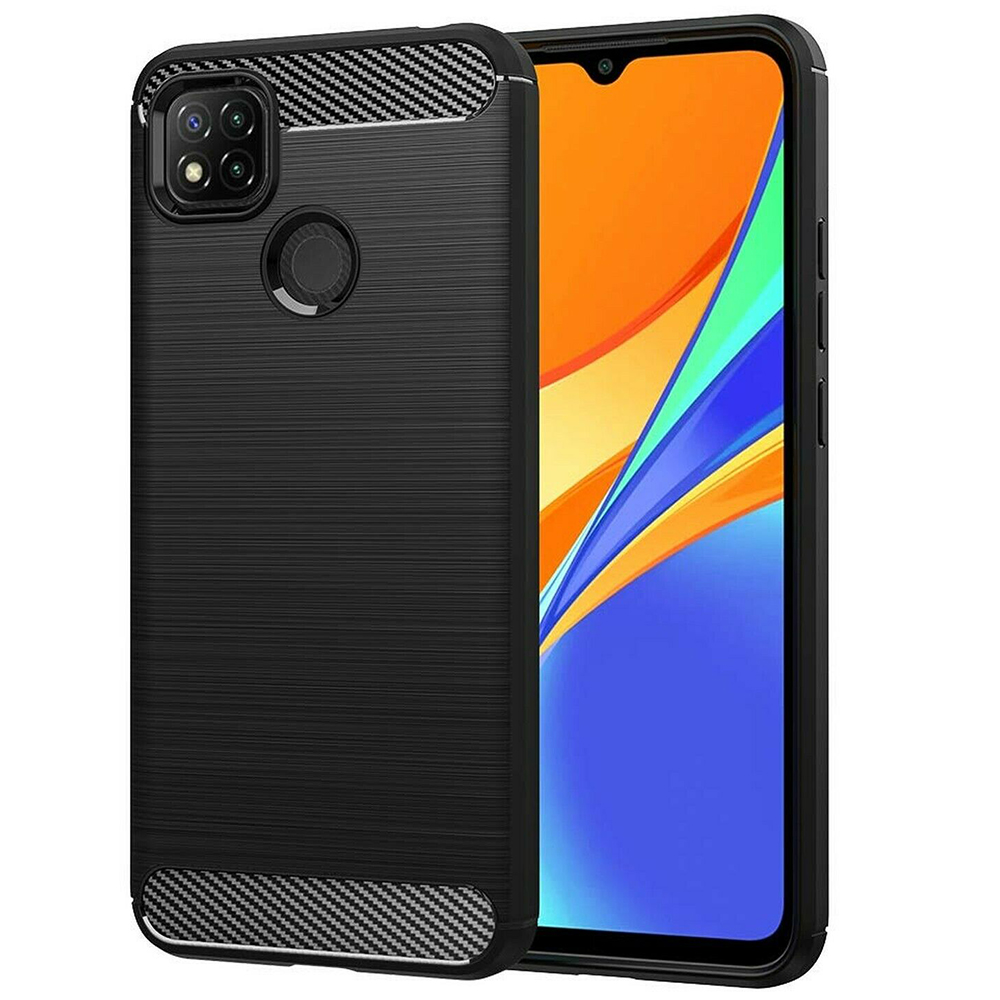 Калъф за Xiaomi Redmi 9C / Redmi 9C NFC - Techsuit Carbon Silicone - Черен