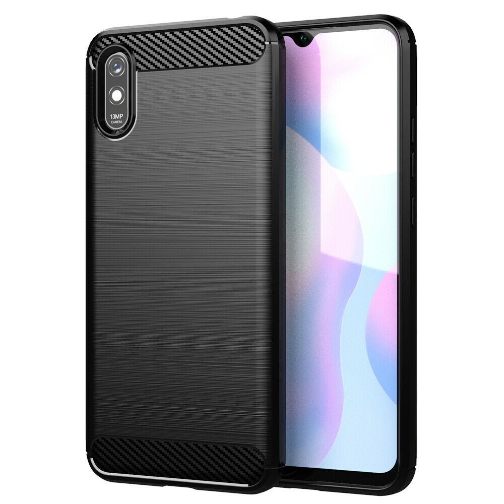 Калъф за Xiaomi Redmi 9A / Redmi 9AT - Techsuit Carbon Silicone - Черен