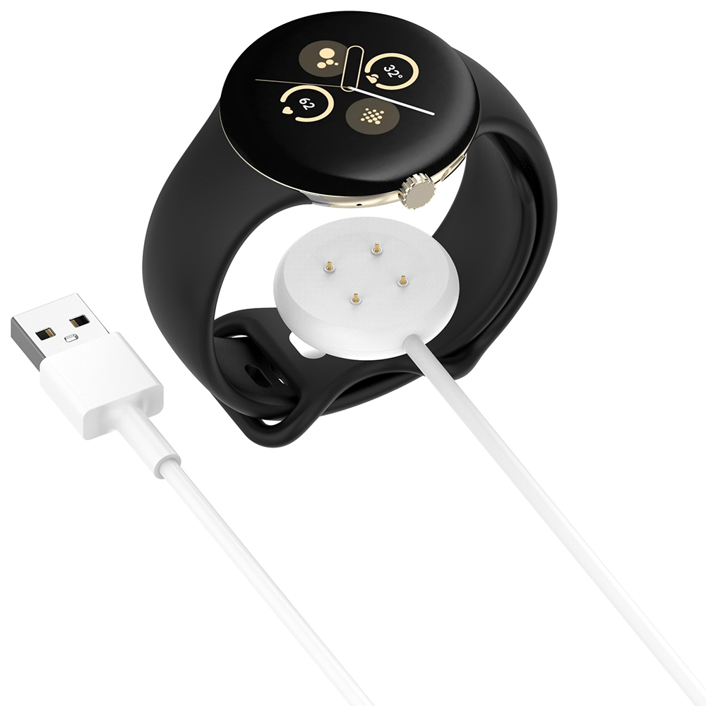 Зарядно за Google Pixel Watch 3 (41mm, 45mm) / 2 / Fitbit Ace LTE, USB - Techsuit (THC5) - Бяло