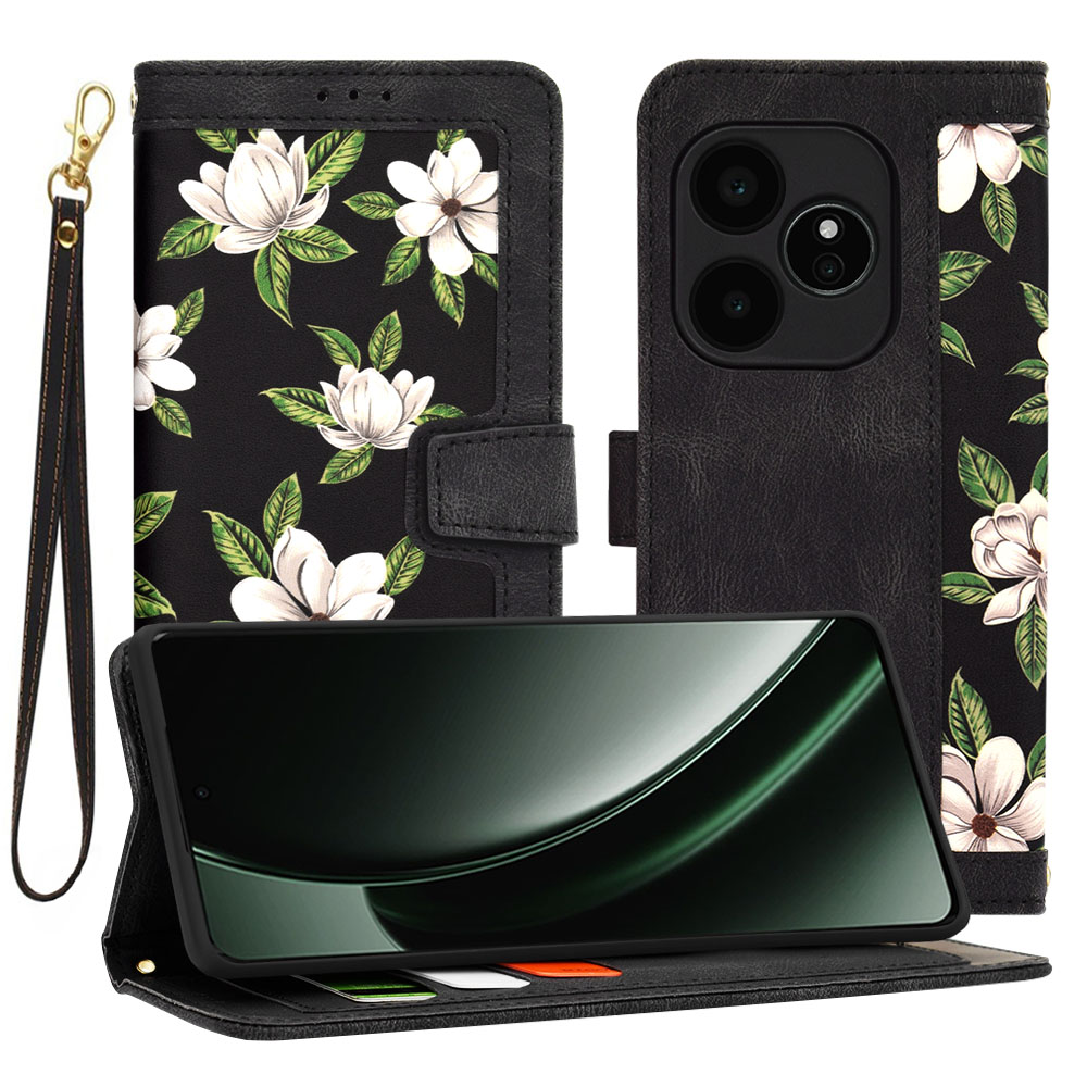 Калъф за Realme GT 6 / GT 6T - Techsuit FlipCraft - Flowers of the Dawn