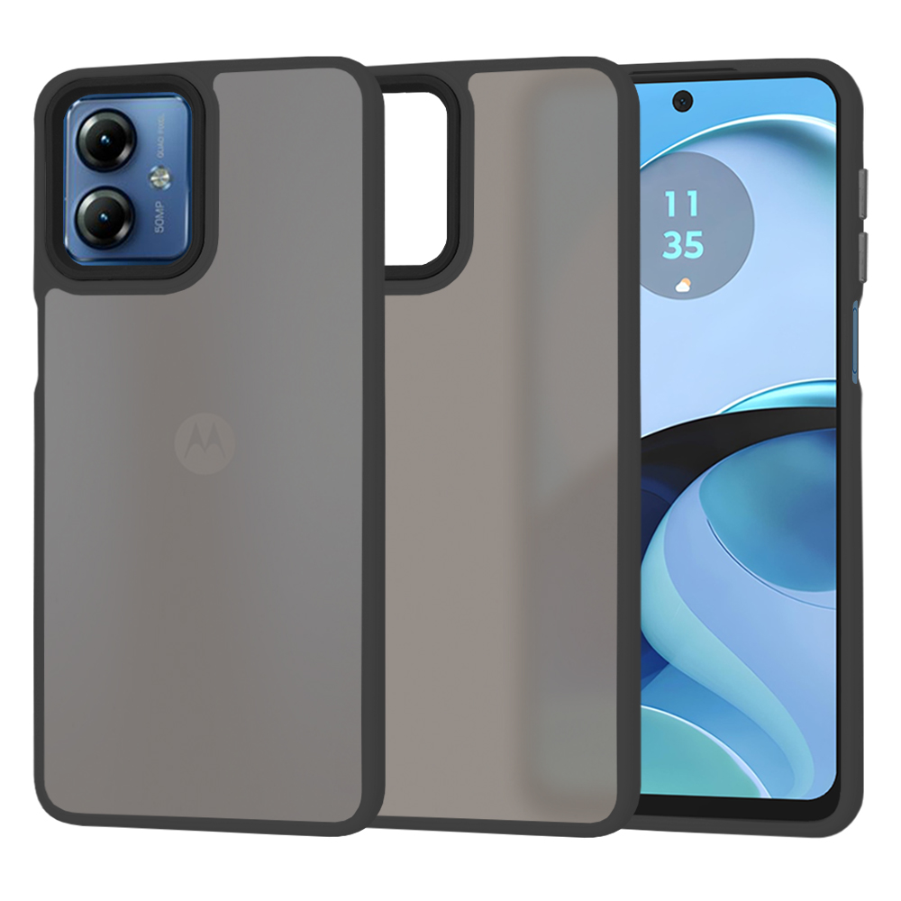 Калъф за Motorola Moto G14 - Techsuit HaloFrost Series - Черен