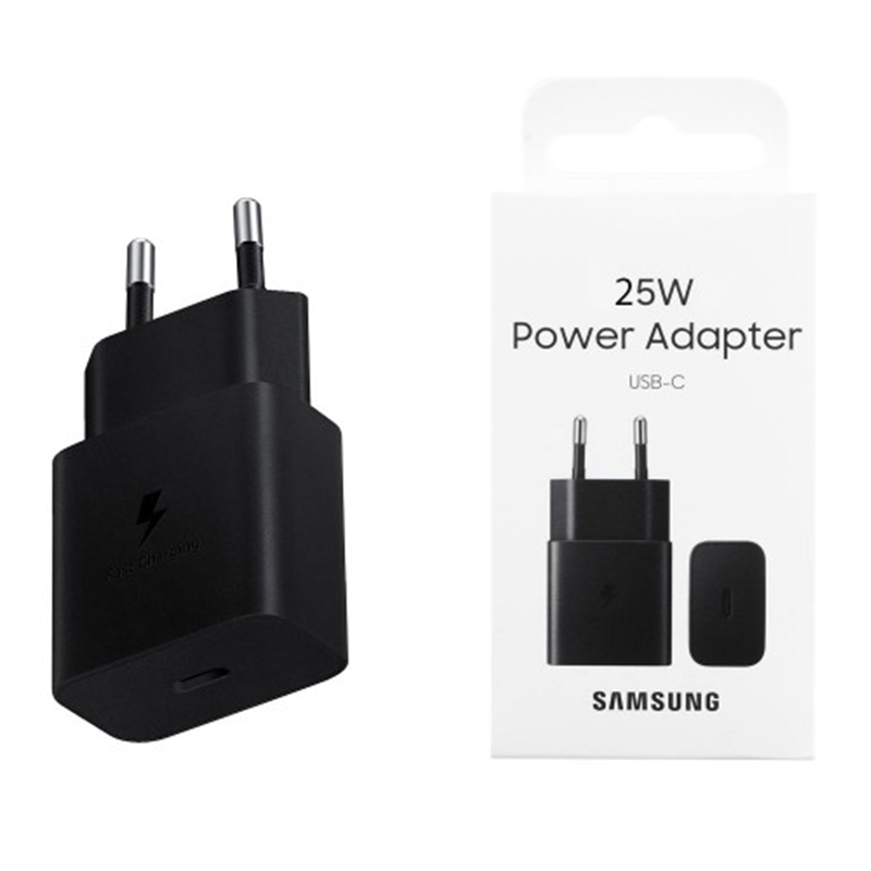 Зарядно за Type-C, супер бързо зареждане, 25W - Samsung T2510 (EP-T2510NBEGWW) - черно (блистерна опаковка)