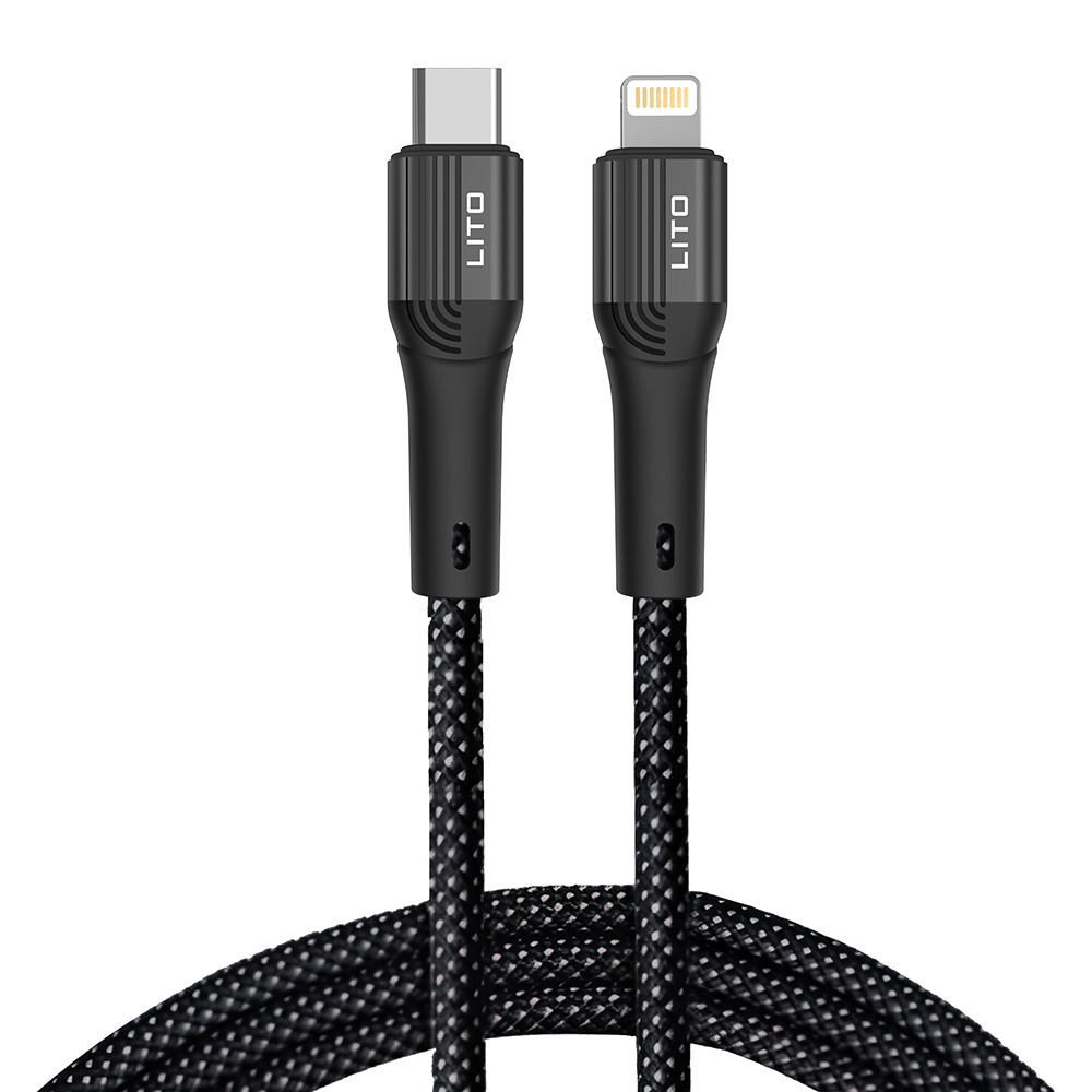 Кабел за данни с щепсел Type-C Type-C, Lightning 30W, 1m - Lito (LD14CL) - Черен