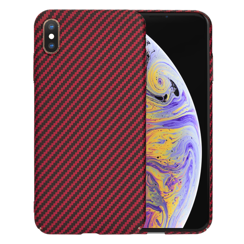Калъф за iPhone XS Max - Techsuit Carbonite FiberShell - Червен