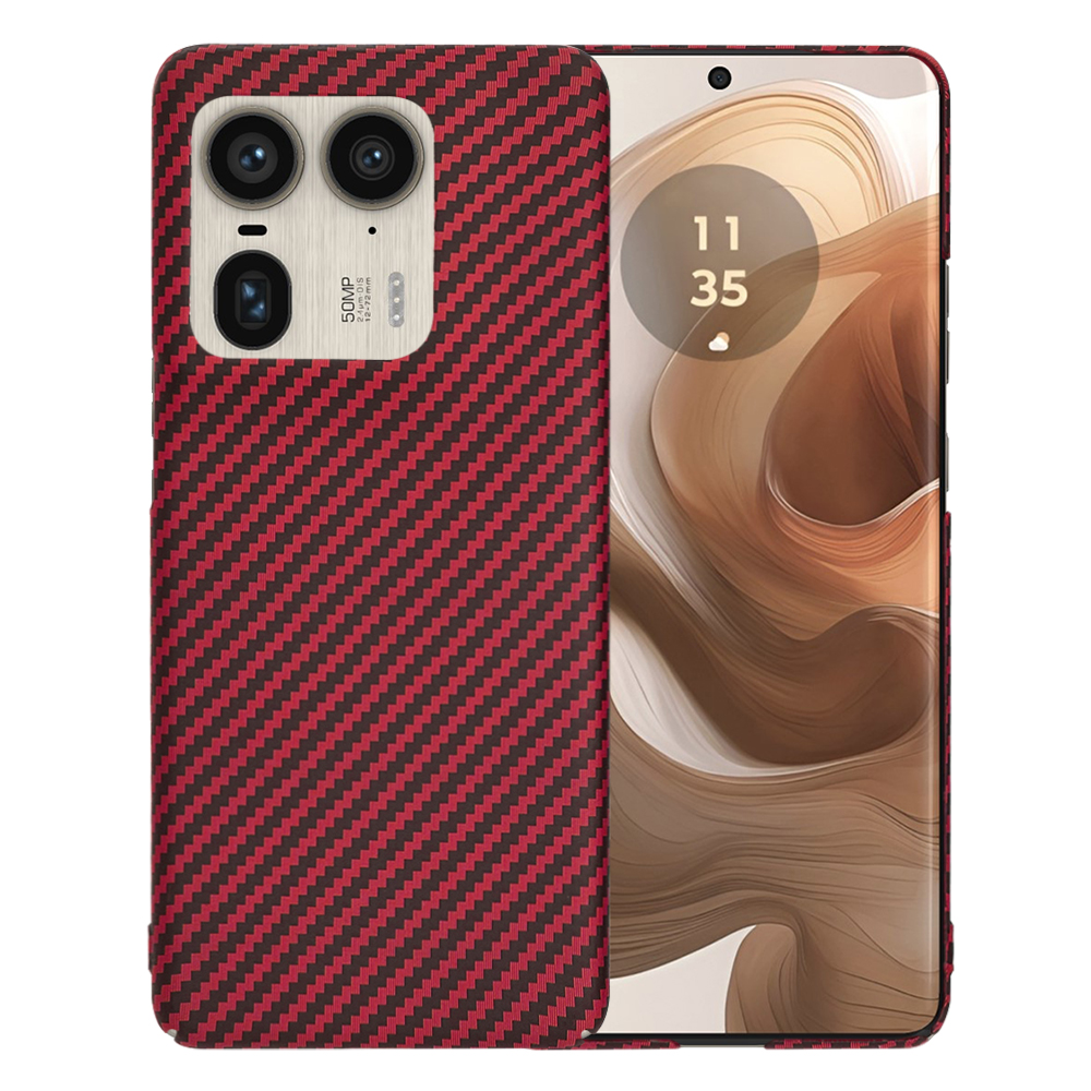 Калъф за Motorola Edge 50 Ultra - Techsuit Carbonite FiberShell - Червен