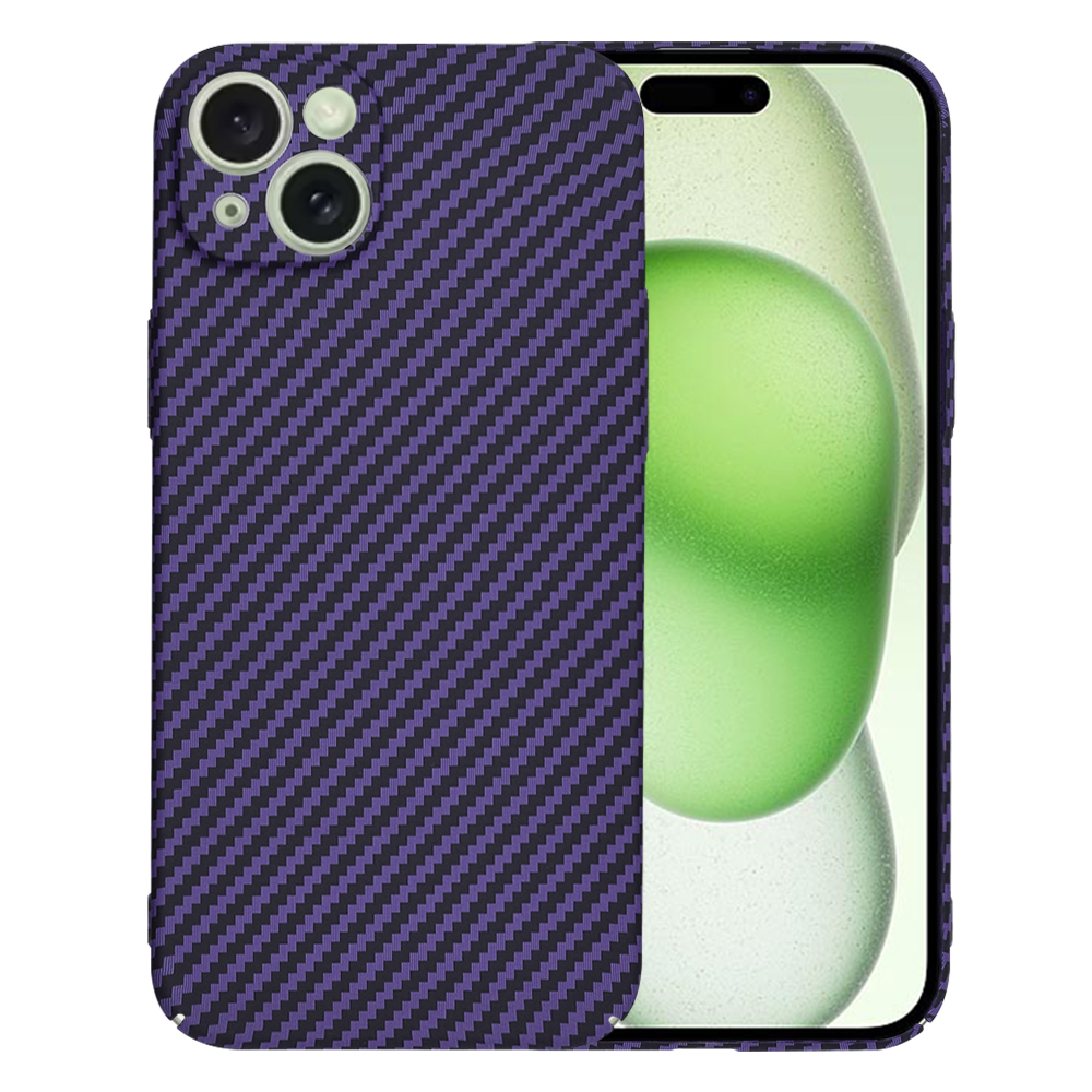 Калъф за iPhone 15 Plus - Techsuit Carbonite FiberShell - Лилав
