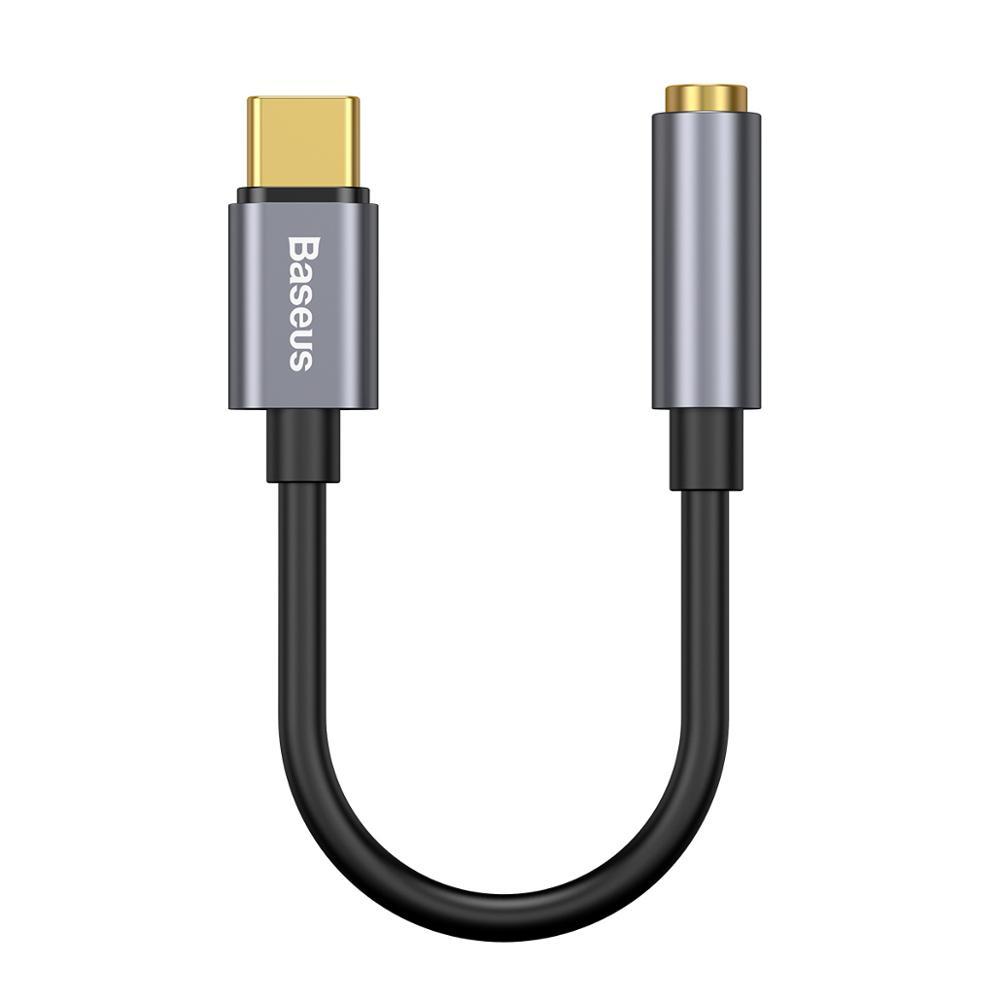 Преходен кабел Type-C към жак - Baseus L54 (CATL54-0G/A10229600117-Z1) - наситено сиво