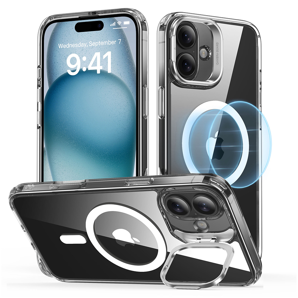 Калъф за iPhone 16 Plus - ESR Classic Hybrid HaloLock Kickstand - Прозрачен