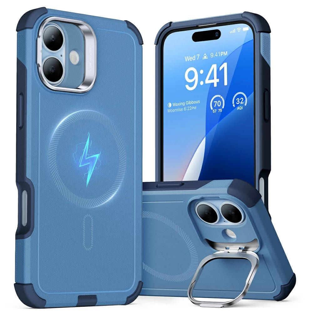 Калъф за iPhone 16 - ESR Cyber Armor Kickstand - Син